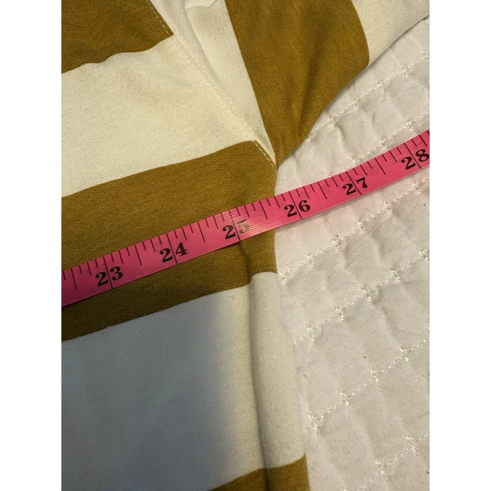Aerie Women's Mustard And White Striped Oversized Lightweight Hooded Top, Small